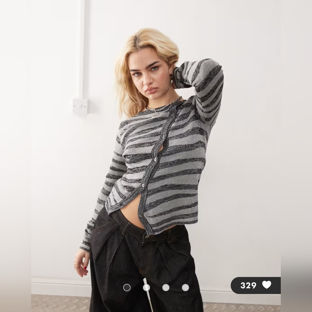 Collusion SEALED! NWT! Zebra Cardigan in Black. Sz L. R2S!!